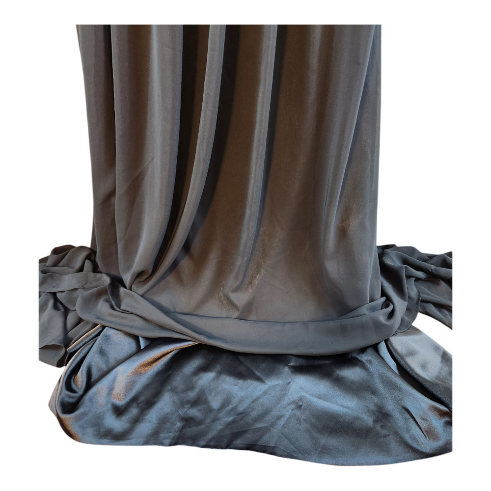 JJ's House navy blue silver floor length formal gown prom bridal event evening - Picture 6 of 13